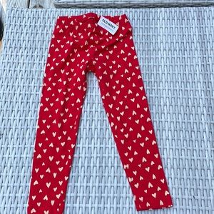 ❤️ NWT Girls Valentine's Day Leggings Red with Hearts